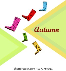 rubber boots autumnal vector background