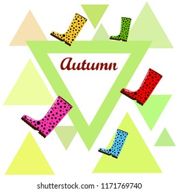 rubber boots autumnal vector background