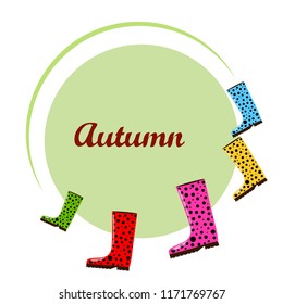 rubber boots autumnal vector background
