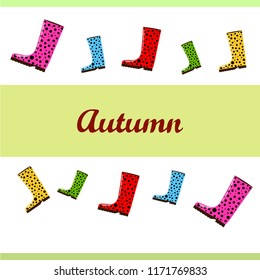 rubber boots autumnal vector background