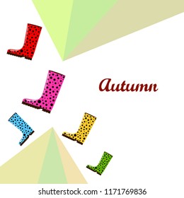 rubber boots autumnal vector background