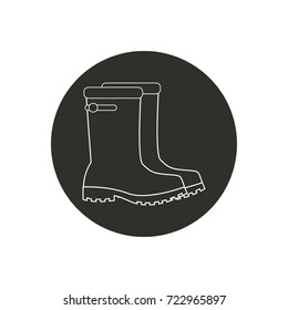 Rubber boots black icon