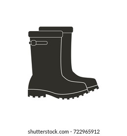 Rubber boots black icon