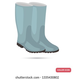 Rubber boots color flat icon for web and mobile design