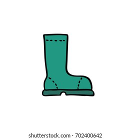 rubber boots doodle icon