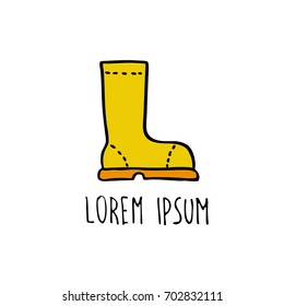 rubber boots doodle icon