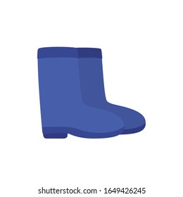 Rubber Boots Farm Shoes Flat Style Vector Illustration Design