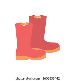 Rubber Boots Farm Shoes Icons Vector Illustration Design