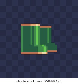 Rubber boots. Flat icons. Pixel art style. Isolated vector illustration.