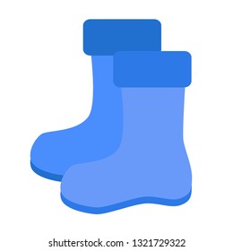 rubber boots flat illustration. Outdoor recreation series.