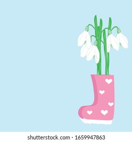Gummistiefel mit Blumen Vektorillustration. Schneeschwölfe für Grußkarten, Feiertage