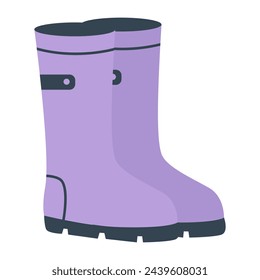 Rubber boots for the gardener. Vector illustration.