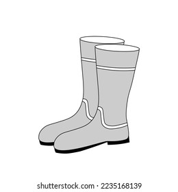 Rubber boots. Gardening, autumn. Vector Illustration for printing, backgrounds, covers and packaging. Image can be used for greeting cards, posters, stickers and textile. Isolated on white background.