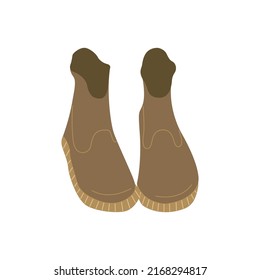 Rubber boots for gardening or farming. Colorful vector isolated illustration hand drawn. Village life