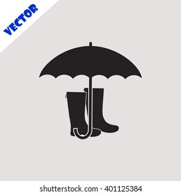 Rubber boots icon.