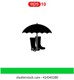 Rubber boots icon.