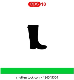 Rubber boots icon.