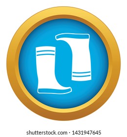 Rubber boots icon blue vector isolated on white background for any design
