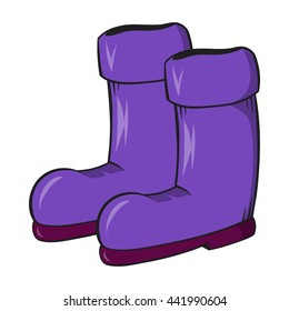 Rubber boots icon in cartoon style isolated on white background. Shoes symbol