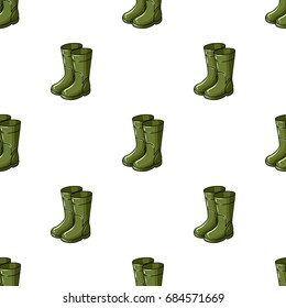 Rubber boots icon in cartoon style isolated on white background. Fishing symbol stock vector illustration.