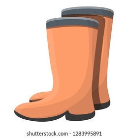 Rubber boots icon. Cartoon of rubber boots vector icon for web design isolated on white background