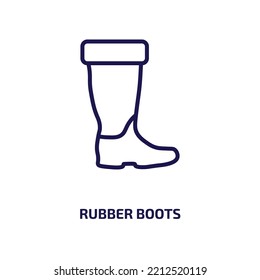 rubber boots icon from construction tools collection. Thin linear rubber boots, boots, rubber outline icon isolated on white background. Line vector rubber boots sign, symbol for web and mobile