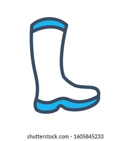 Rubber boots icon design template, vector icon designed in filled color style on white background, can be used for web, mobile, UI and various needs of your project