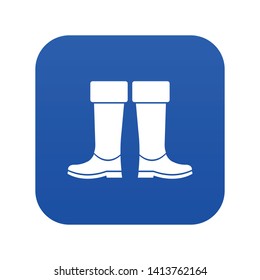 Rubber boots icon digital blue for any design isolated on white vector illustration