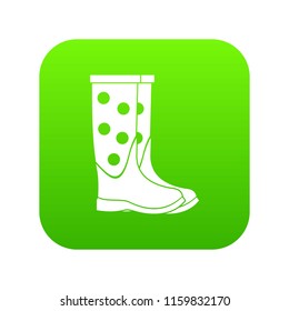 Rubber boots icon digital green for any design isolated on white vector illustration