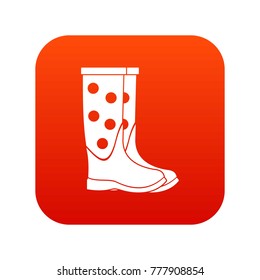 Rubber boots icon digital red for any design isolated on white vector illustration