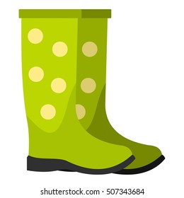 Rubber boots icon. Flat illustration of rubber boots vector icon for web