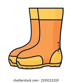 icono de botas de goma aislado