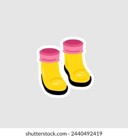 Rubber boots icon in flat style. Isolated vector illustration.