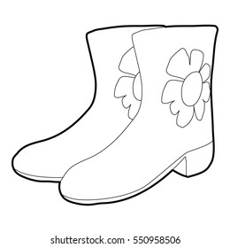Rubber boots icon. Isometric 3d illustration of rubber boots vector icon for web