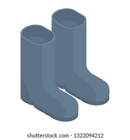 Rubber boots icon. Isometric of rubber boots vector icon for web design isolated on white background
