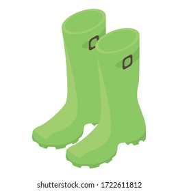 Rubber boots icon. Isometric of rubber boots vector icon for web design isolated on white background