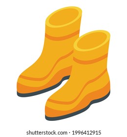 Rubber boots icon. Isometric of Rubber boots vector icon for web design isolated on white background