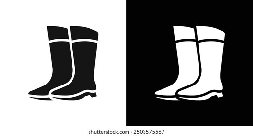 rubber boots icon line art vector