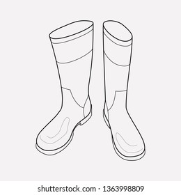 Rubber boots icon line element. Vector illustration of rubber boots icon line isolated on clean background for your web mobile app logo design.