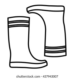 Rubber boots icon, outline style