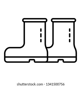 Rubber Boots Outline Vector Design Wellington Stock Vector (Royalty ...