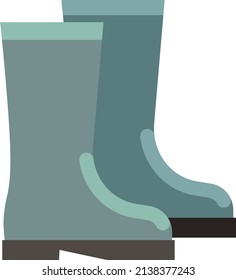 Rubber boots icon. Pair of water protective footwear