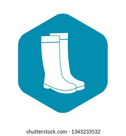 Rubber boots icon in simple style isolated vector illustration