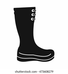 Rubber boots icon in simple style isolated on white background. Shoes symbol