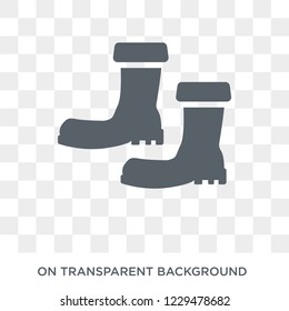 Rubber Boots icon. Trendy flat vector Rubber Boots icon on transparent background from Construction collection. 