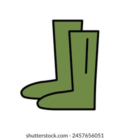 Rubber boots icon. Vector gumboot
