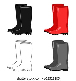 Rubber boots icon of vector illustration for web and mobile
