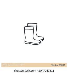 rubber boots icon vector logo template