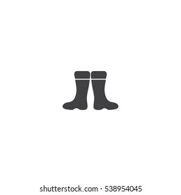 Rubber boots icon. Waterproof shoes. Flat Vector illustration. 