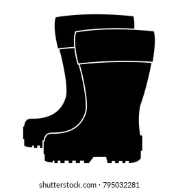 Rubber boots icon. Waterproof shoes. Vector illustration